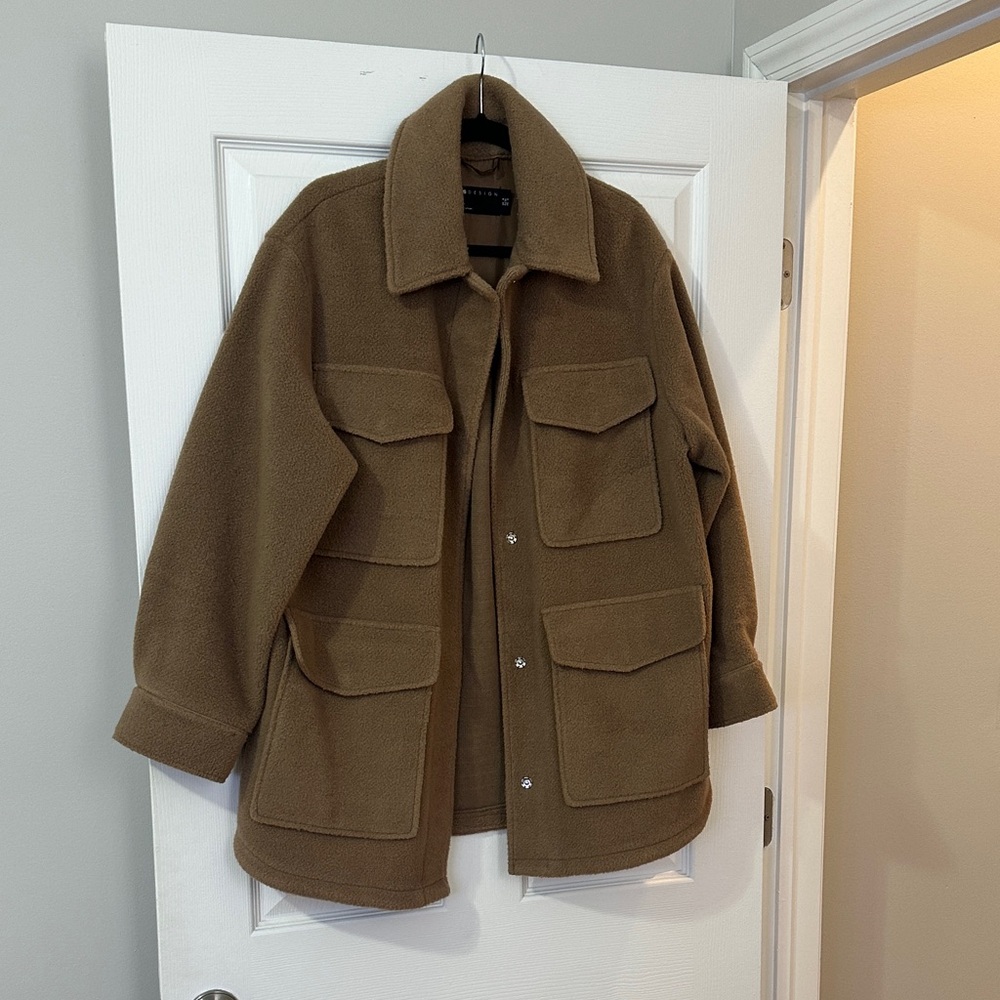 ASOS Design Oversized Camel Wool-Blend Jacket - US 4 (Like New)